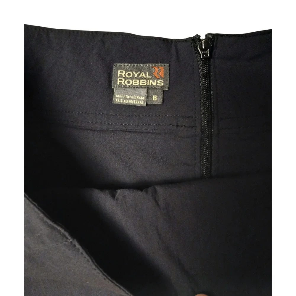 Royal Robbins Jammer Skort Black Hiking Active Travel golf Skirt Women Size 8